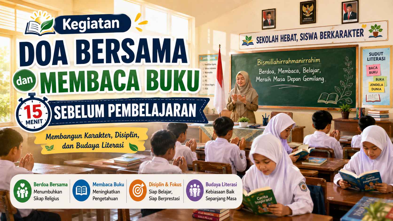 Kegiatan Doa Bersama dan Membaca Buku 15 Menit